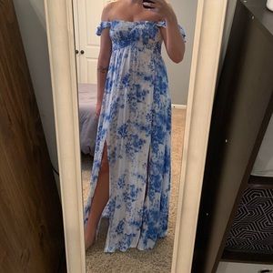 Floral/tie dye looking maxi dress